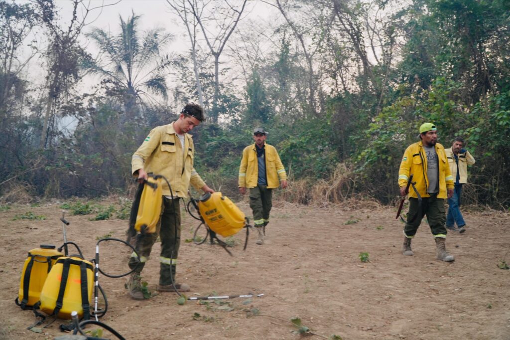 CIWY firefighting crew with backpack pumps